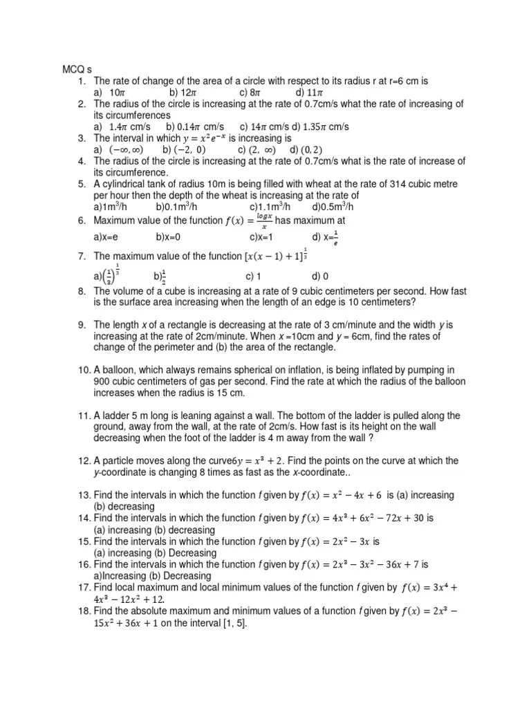 Applications Of Derivatives | PDF | Area | Length