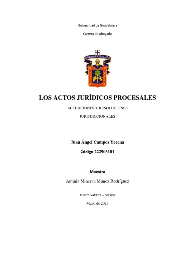 Los Actos Jurídicos Procesales | PDF | Sentencia (ley) | Ley Procesal