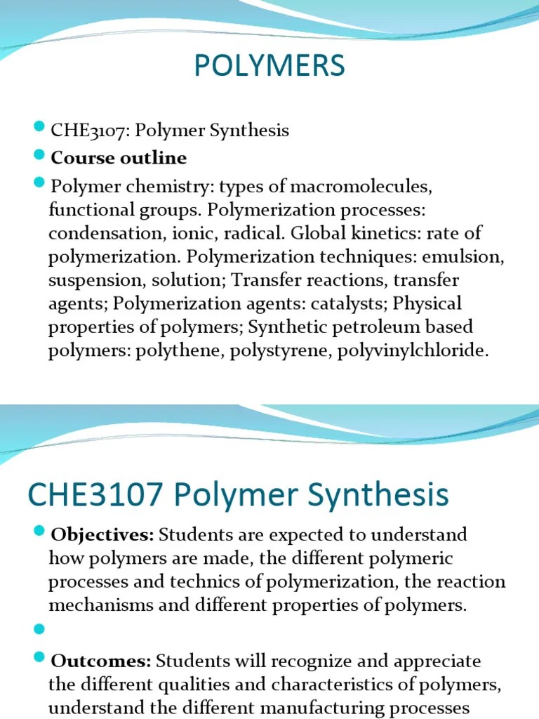Polymers | PDF | Polymers | Polymerization