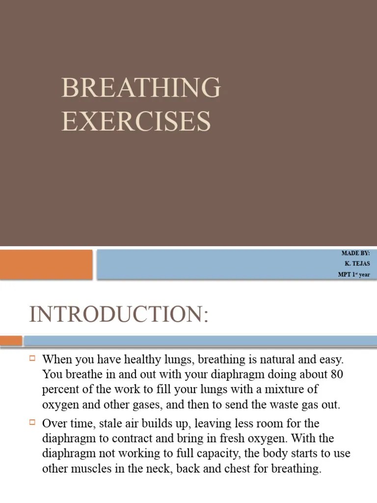 Breathing Exercises | PDF | Breathing | Lung