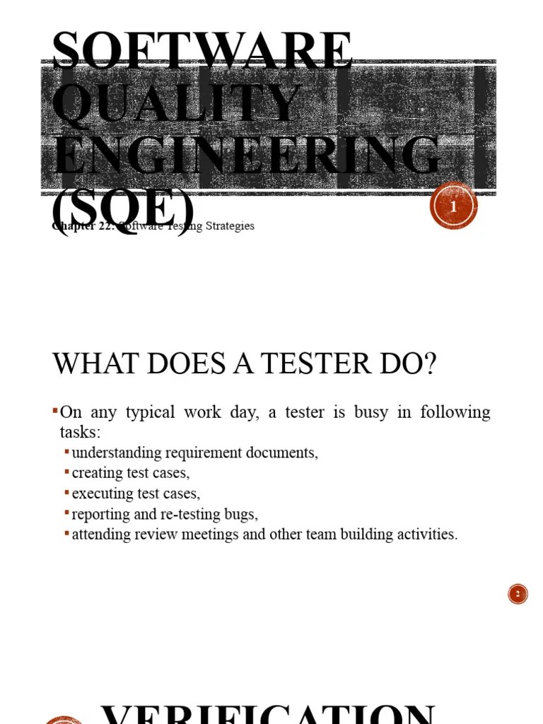 Week - 4 - Lecture - 1 - Chapter - 22 - Software Testing Strategies ...