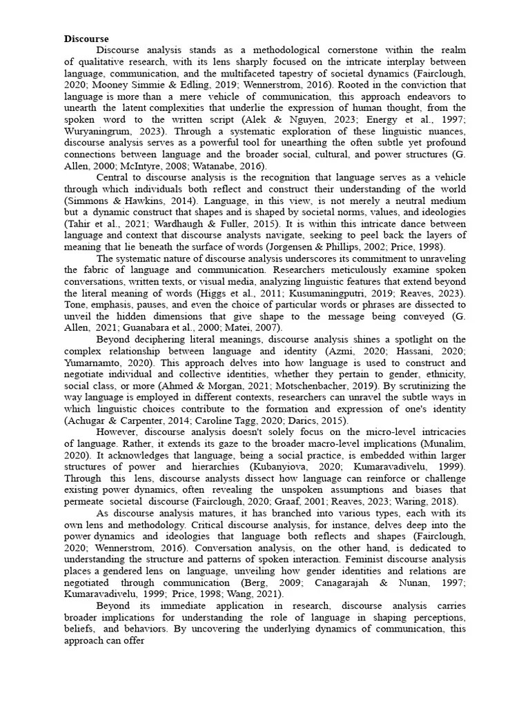 Discourse Analysis | PDF | Narrative | Ethnography