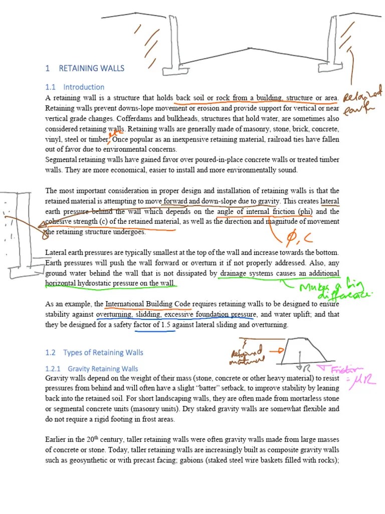 Retaining Walls | PDF | Basement | Civil Engineering