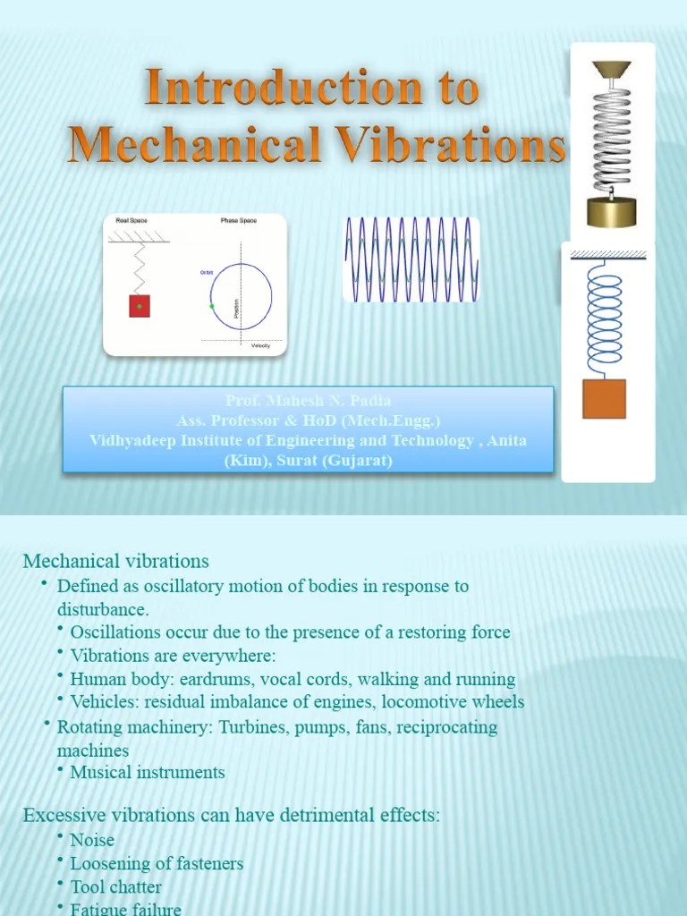 Study Of Mechanical Vibrations In Dynamics Of Machinery | PDF ...