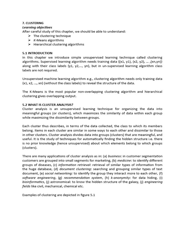 Clustering In Machine Learning | PDF