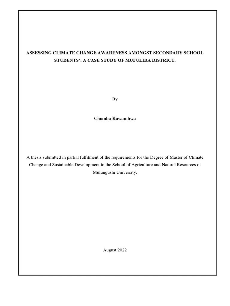 Assessing Climate Change Awareness Among | PDF | Intention | Natural Environment