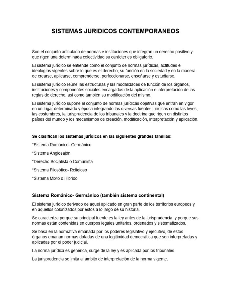 Sistemas Juridicos Contemporaneos | PDF | Ley Común | Justicia