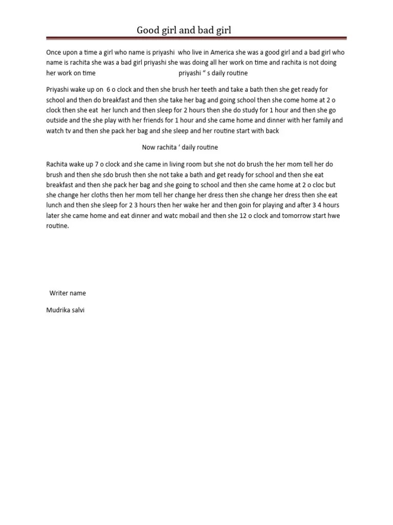 Good Girl And Bad Girl | PDF