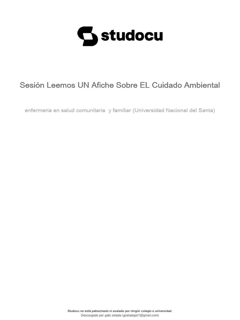 Sesion Leemos Un Afiche Sobre El Cuidado Ambiental | PDF | Póster ...
