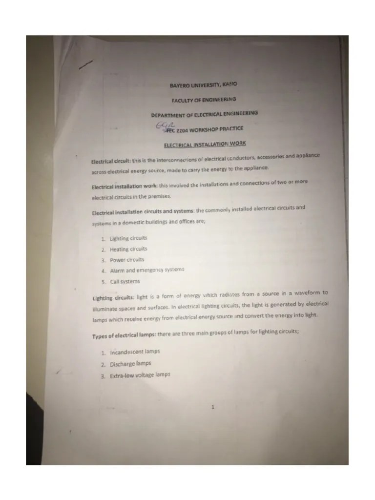 Electrical Installation | PDF