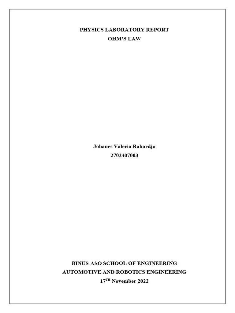 Ohm's Law | PDF | Series And Parallel Circuits | Electrical Resistance And Conductance