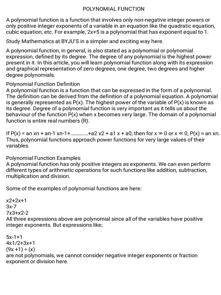 Graphing Polynomial Functions | PDF | Science & Mathematics | Computers