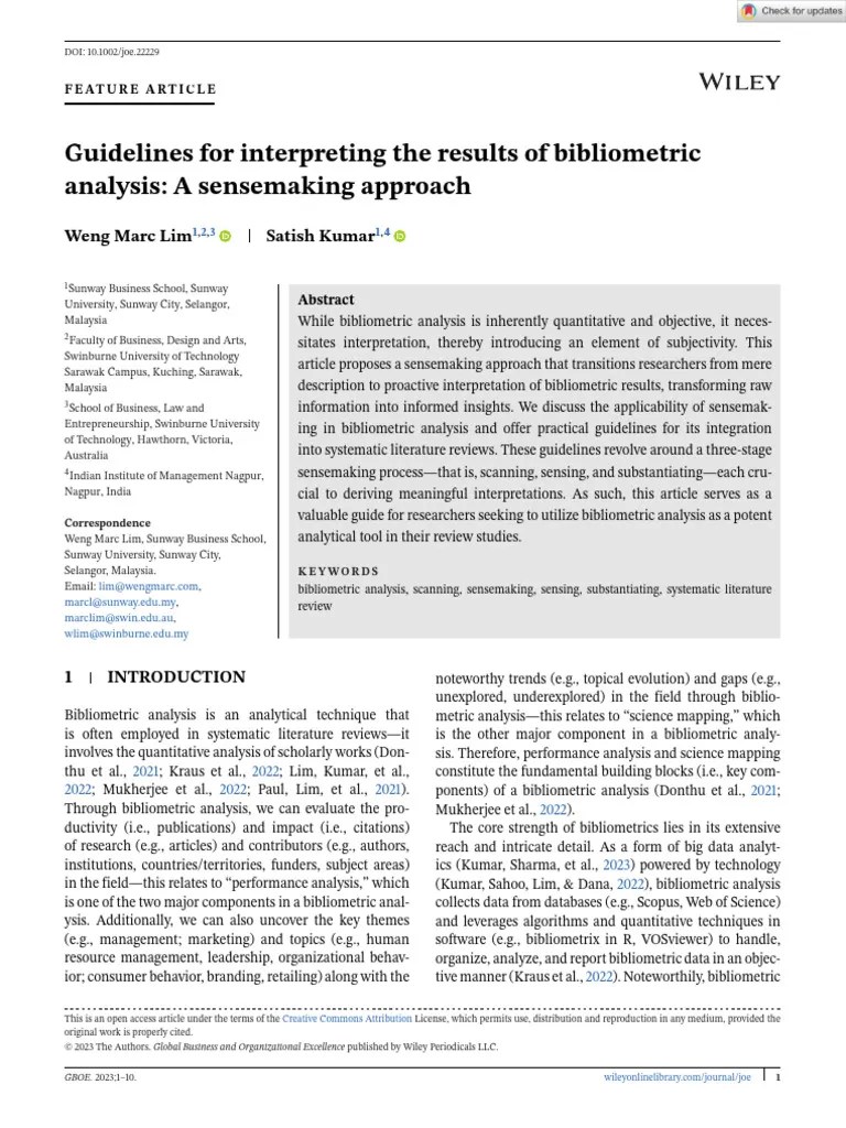 Guidelines For Interpreting The Results Of Bibliometric Analysis A ...
