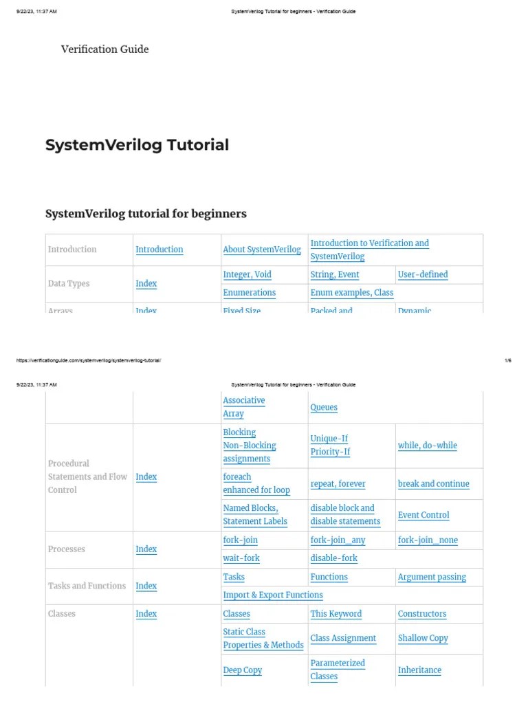 SystemVerilog Tutorial For Beginners - Verification Guide - Topic | PDF ...