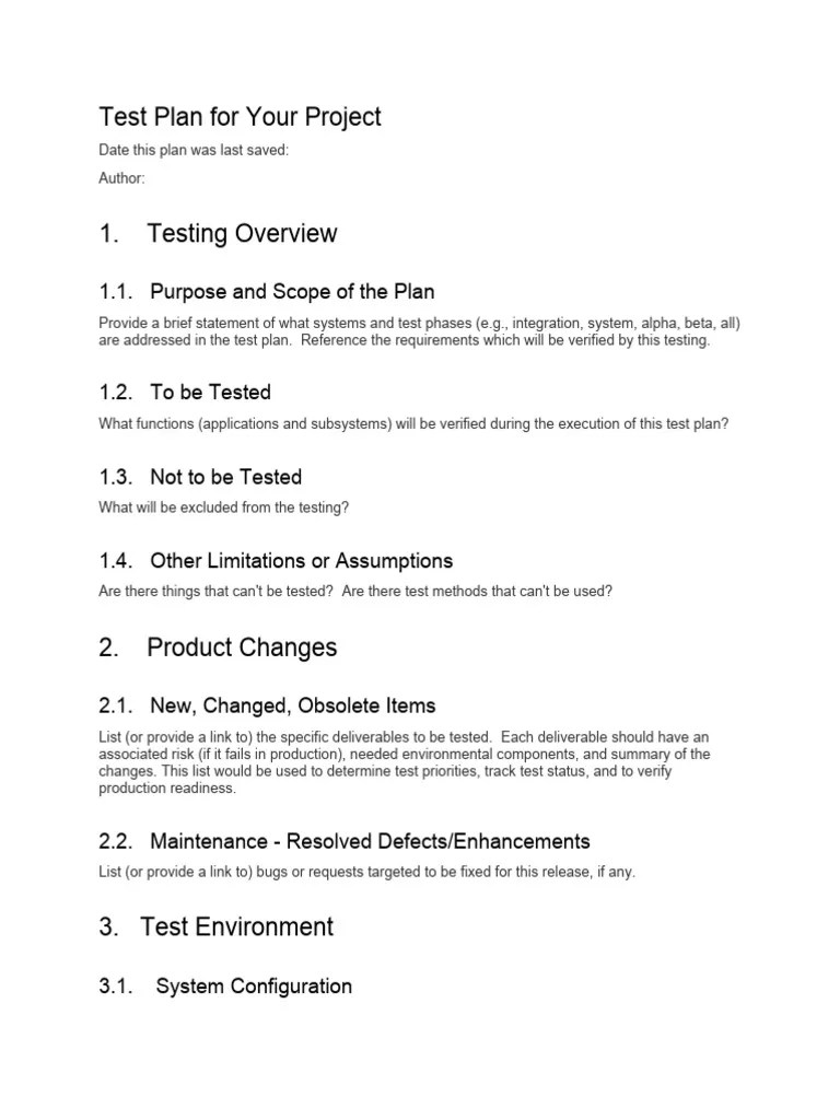 Test Plan Template | PDF | Software Testing | Software Release Life Cycle