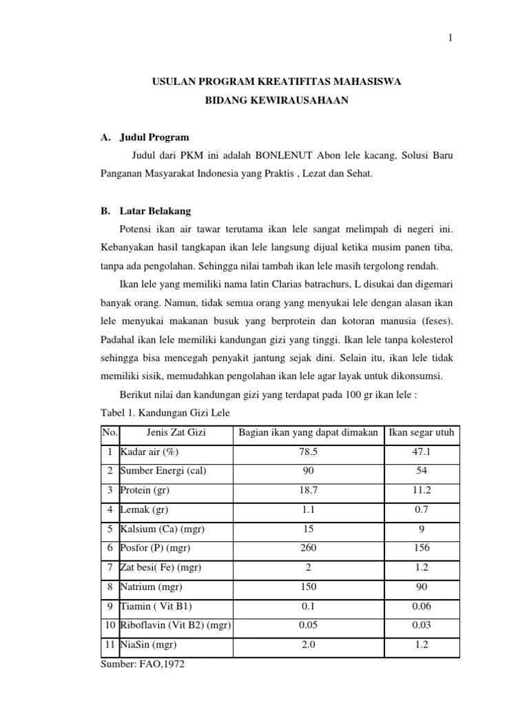 PKM Abon Lele Kacang | PDF