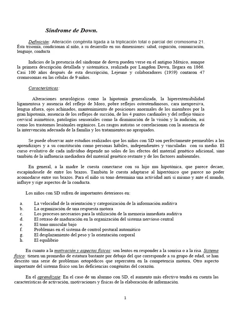 Síndrome De Down | PDF