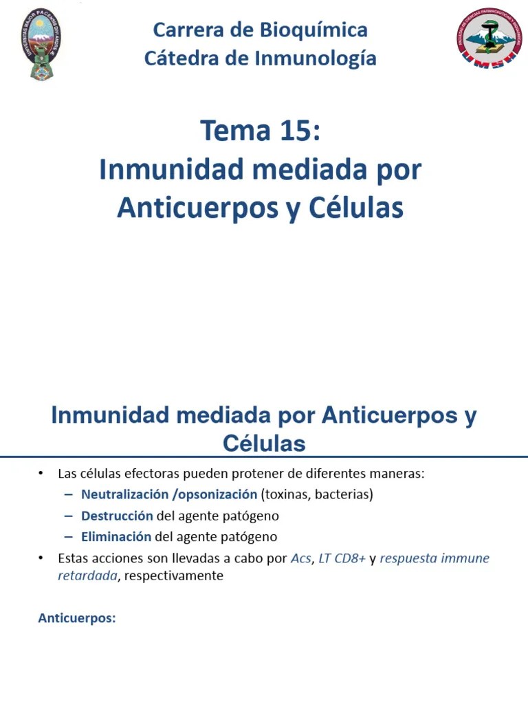 15 - Inmunidad Mediada Por Acs Y Células | PDF
