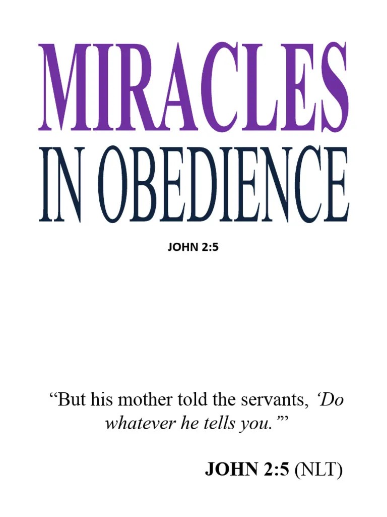 Miracles In Obedience | PDF | Books Of Kings | Miracle
