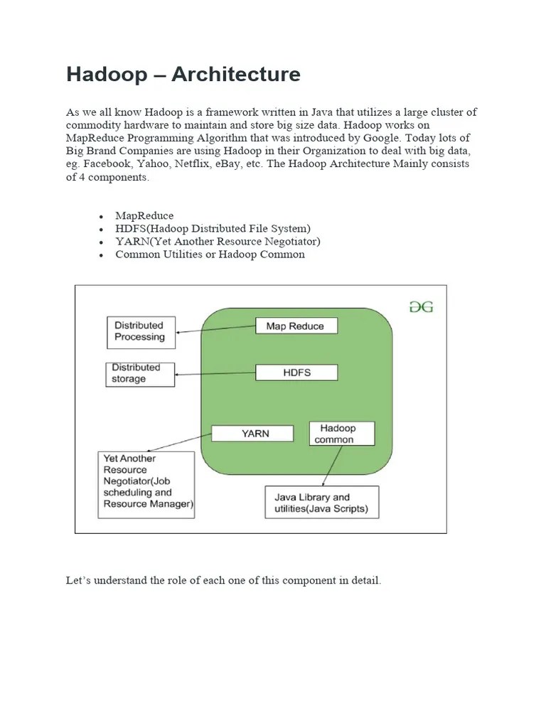 Hadoop Architecture | PDF | Apache Hadoop | Map Reduce