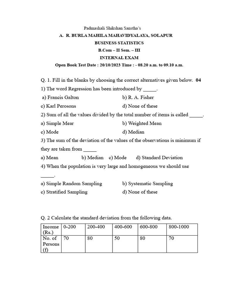 Business Statistics | PDF