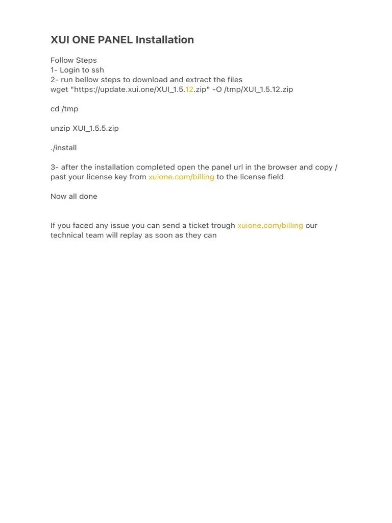 Xui One Panel Installation | PDF