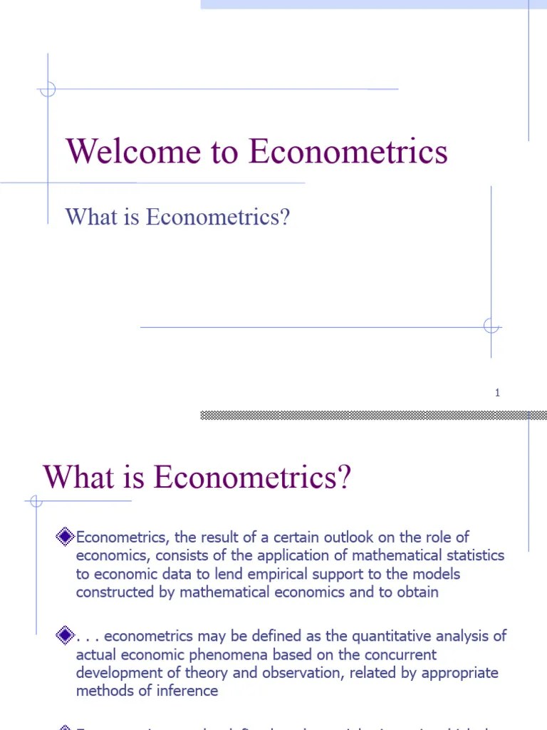 Lecture 1 | PDF | Econometrics | Economics