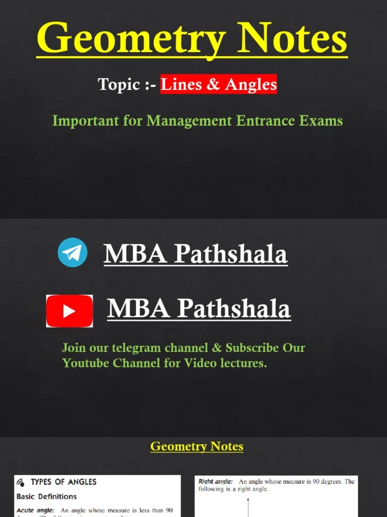 Geometry Notes Lines And Angles | PDF
