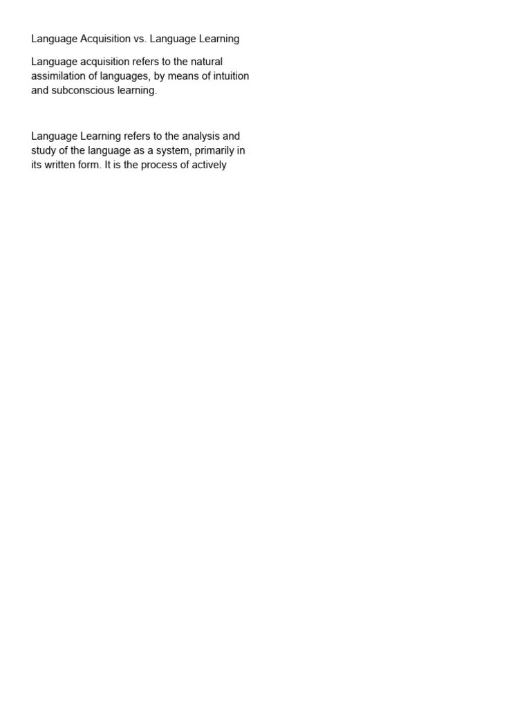 Language Acquisition Vs Pdf