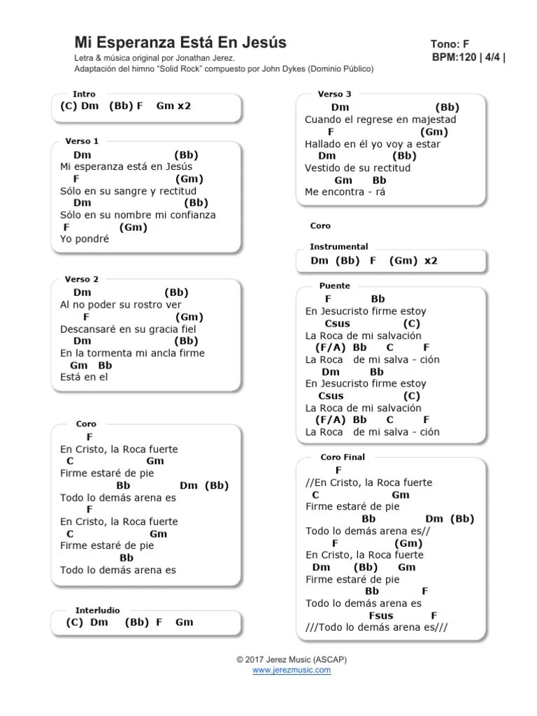 Mi Esperanza Está En Jesús - Jonathan & Sarah Jerez | PDF