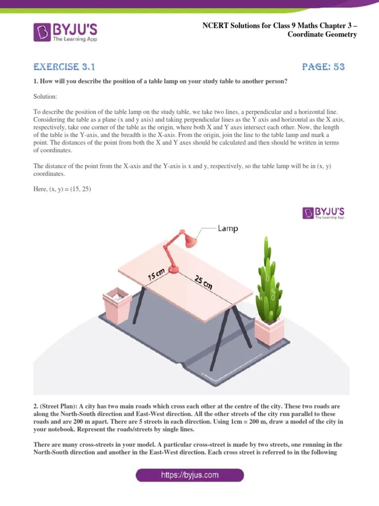 NCERT Solutions For Class 9 Maths Chapter 3 Coordinate Geometry | PDF | Cartesian Coordinate ...