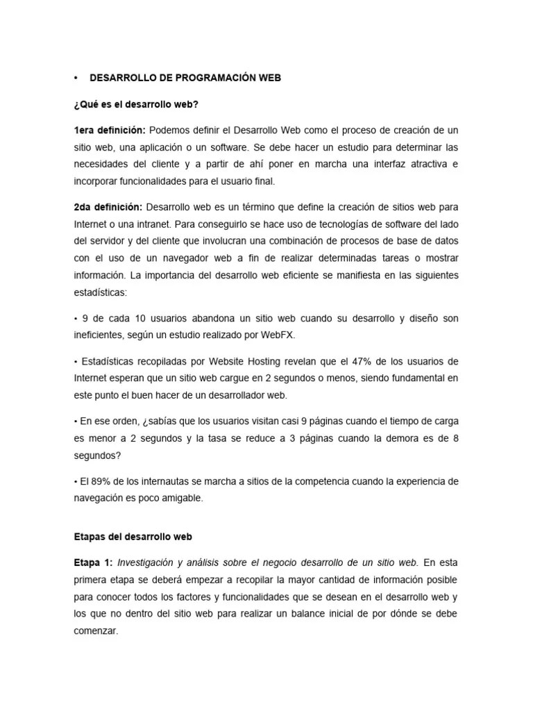 Desarrollo De La Programación Web | PDF | Computación En La Nube ...