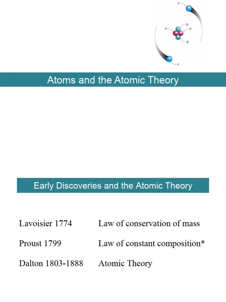 Atoms And The Atomic Theory | PDF | Mole (Unit) | Atomic Nucleus