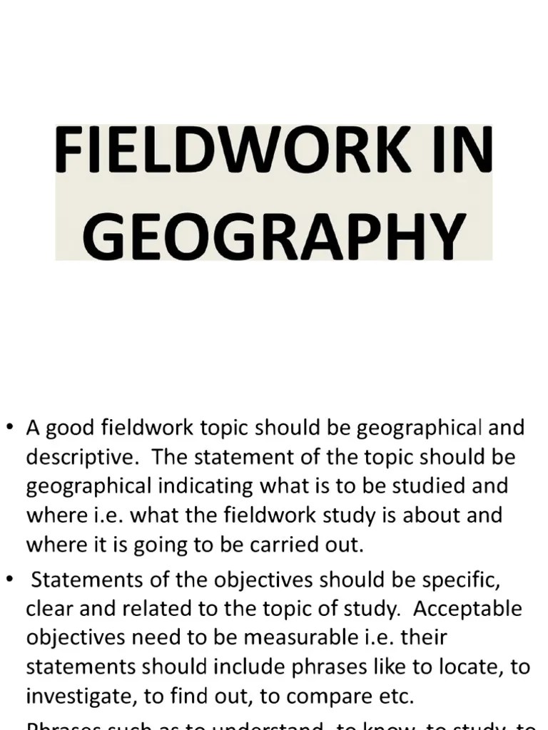 Geography Field Work | PDF | Field Research | Experience