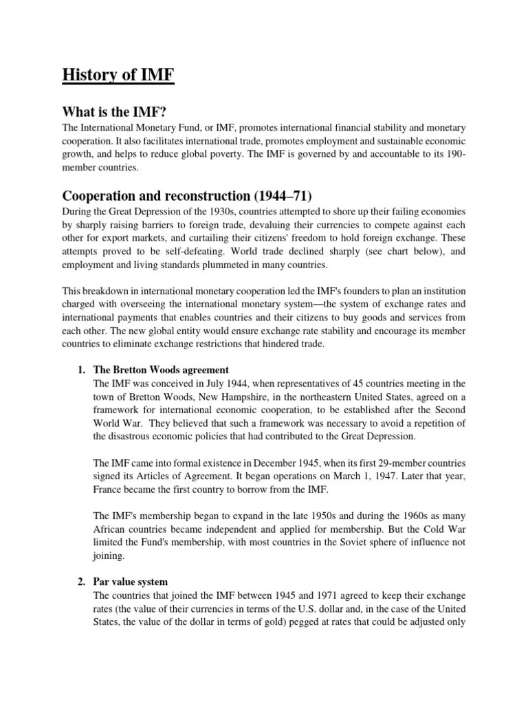 IMF Assignment | Download Free PDF | International Monetary Fund ...