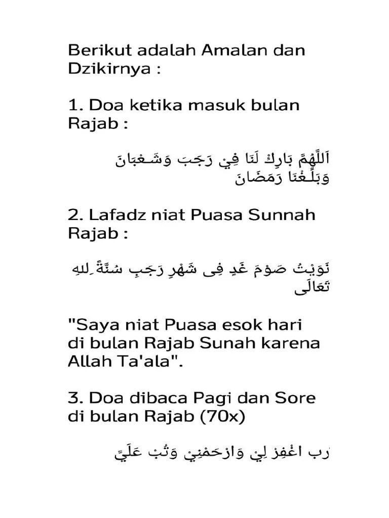 Amalan Bulan Rajab 2 | PDF