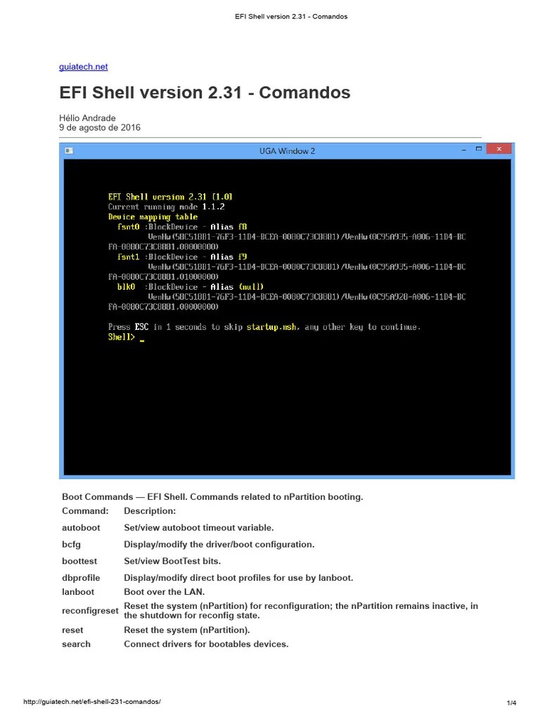 EFI Shell Version 2 | PDF | Booting | Command Line Interface