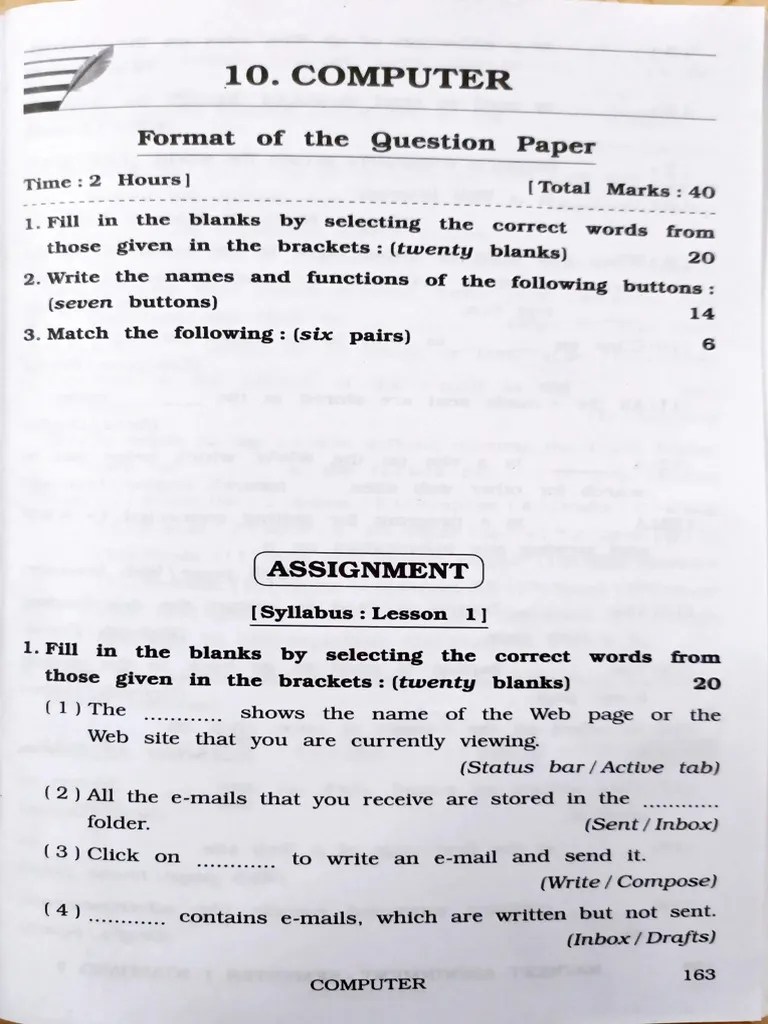 Std. 7 Computer Assignment | PDF