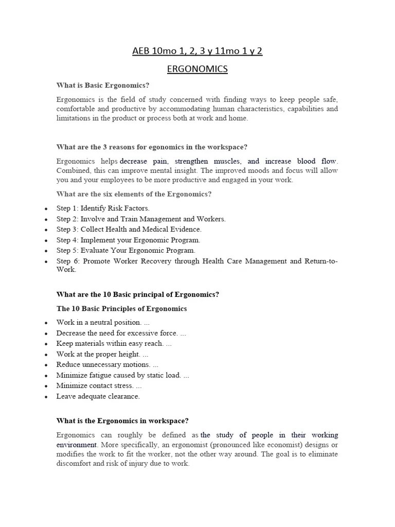 An Introduction To Ergonomics | PDF | Human Factors And Ergonomics | Chair