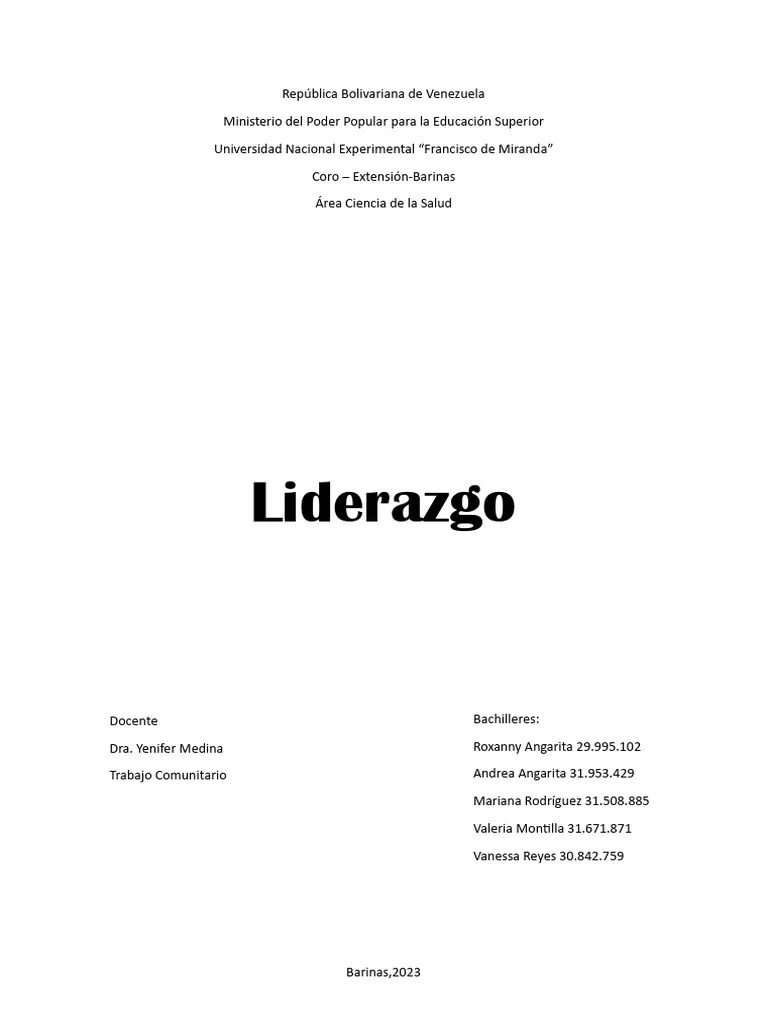 Liderazgo | PDF | Liderazgo | Ciencias Del Comportamiento