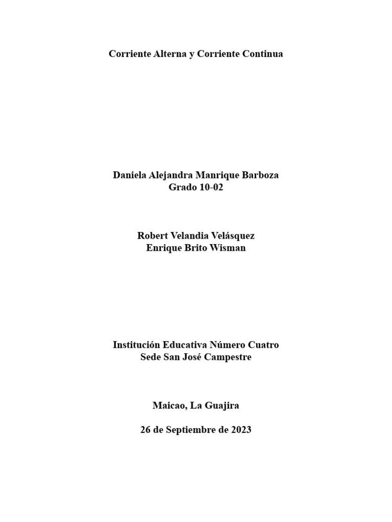 La Corriente Alterna Y Continua | Descargar Gratis PDF | Corriente Eléctrica | Corriente Continua