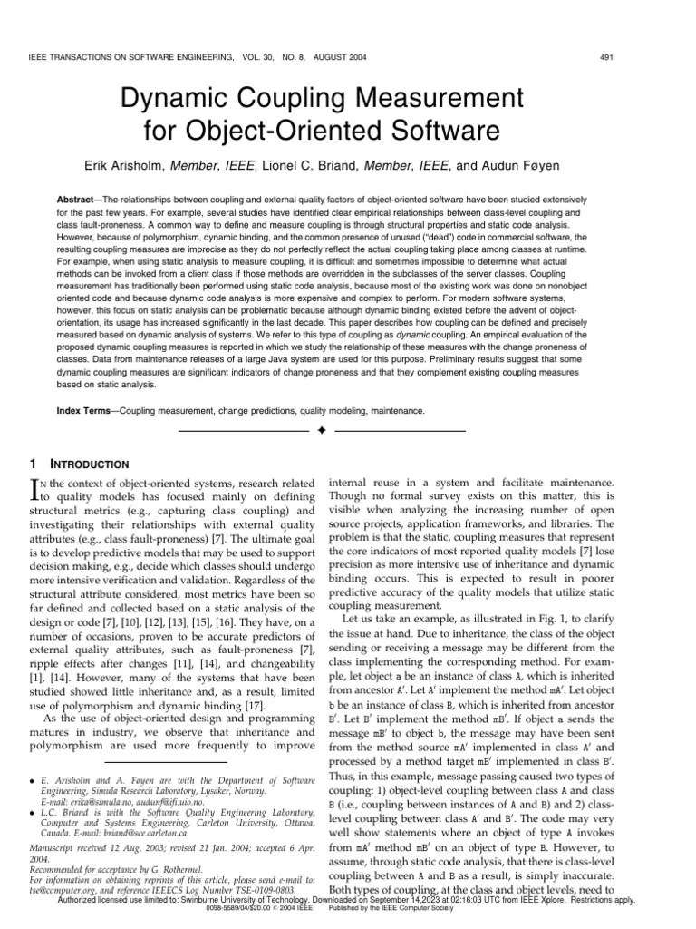Dynamic_coupling_measurement_for_object-oriented_software | PDF | Class ...