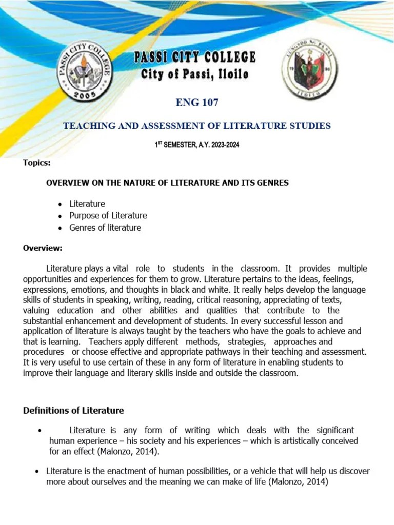 ENG 107 Lesson 1 | PDF | Poetry | Narrative