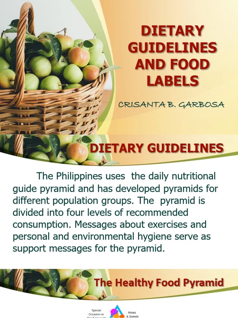 DIETARY GUIDELINES AND FOOD LABELS | PDF | Foods | Nutrition Facts Label