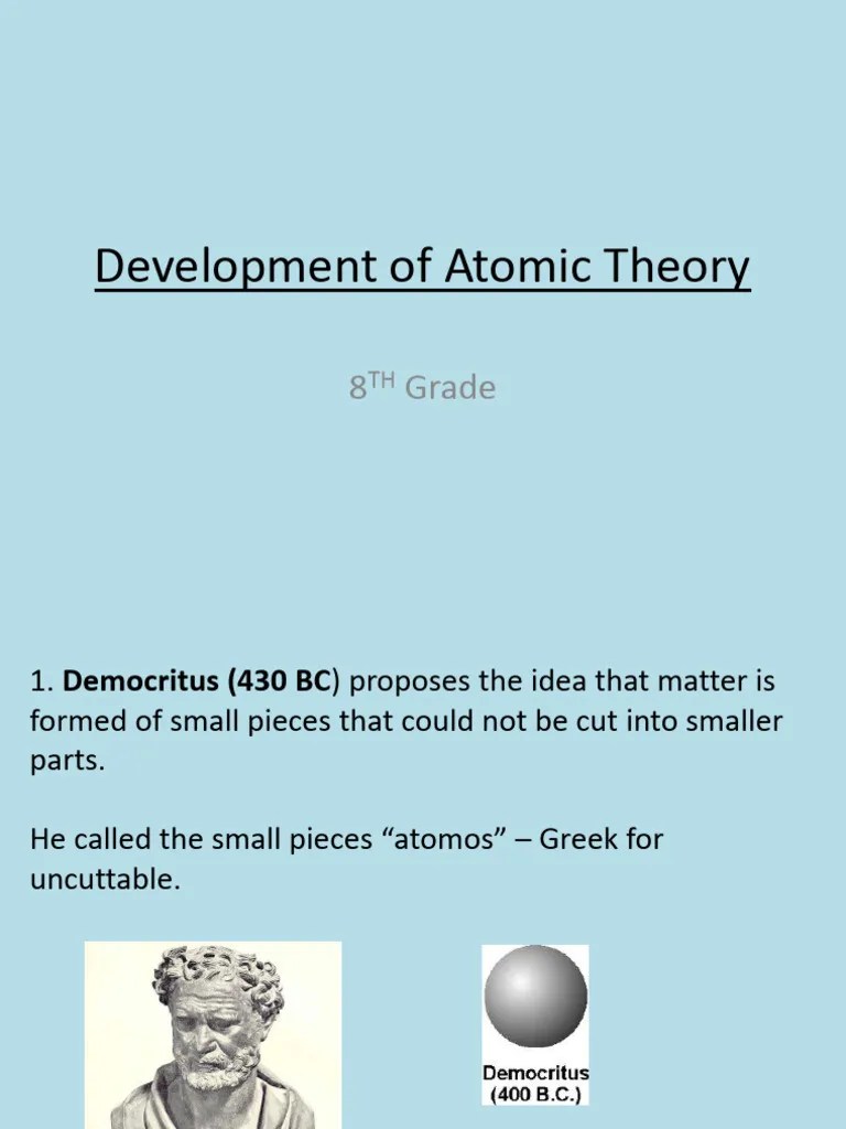 Development Of Atomic Theory PDF | Download Free PDF | Atoms | Atomic ...