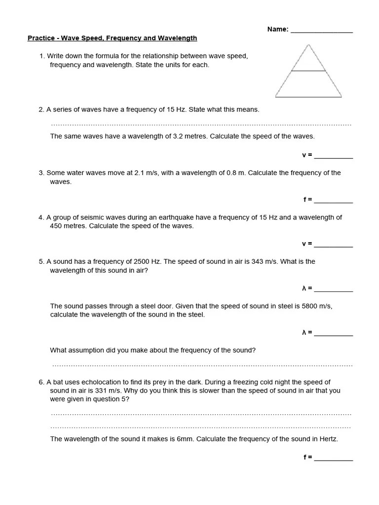 Wave Speed Calculations | PDF