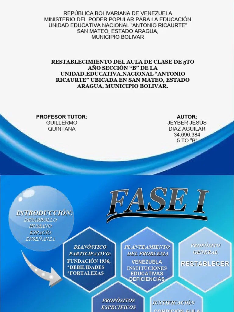 Proyecto Aula De Clase | PDF | Salón De Clases | Venezuela