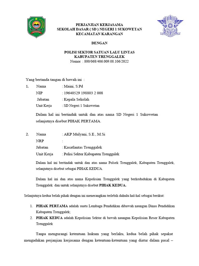 Mou Kerjasama Dengan Kepolisian | PDF