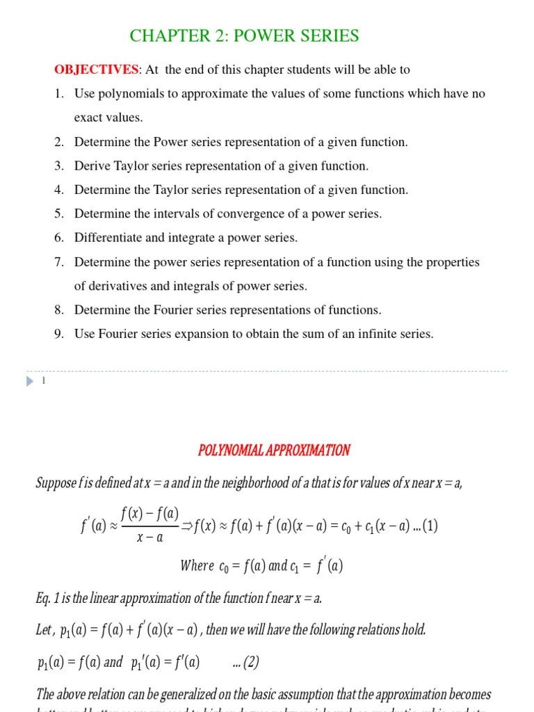 Applied Maths II Chapter 2-Power Series | PDF | Power Series | Function ...