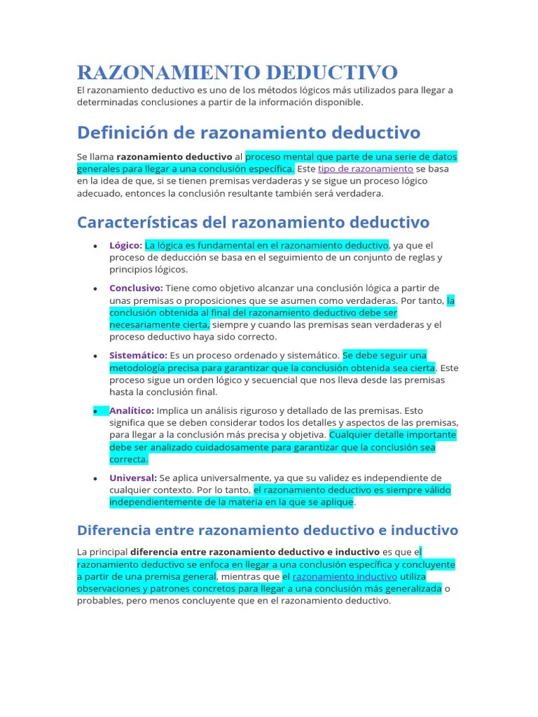 Razonamiento Deductivo | PDF